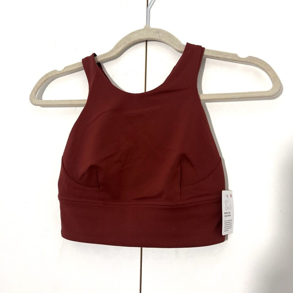 Lululemon Sports Bra Size 2 Brown Stretch Wunder Train Long-line Athletic